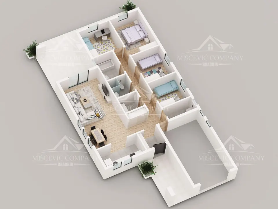 Osnova montažne kuće Tip 192, 192 m², Miščević Company