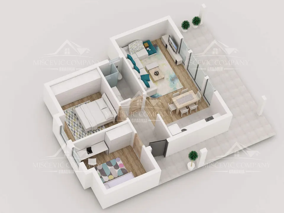 Osnova montažne kuće Tip 94, 94 m², Miščević Company