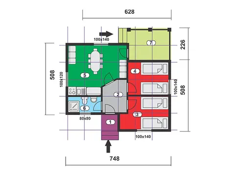 Montažna kuća Tip 90, 90 m², MK Rudak