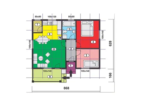Montažna kuća Tip 90, 90 m², MK Rudak