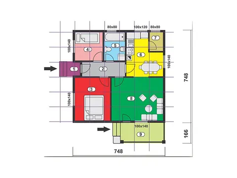 Montažna kuća Tip 90, 90 m², MK Rudak