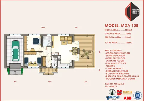 Montažna kuća MDA 108, 168 m², Modular Design Architects