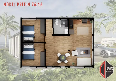 Montažna kuća MDA 76-16, 76 m², Modular Design Architects