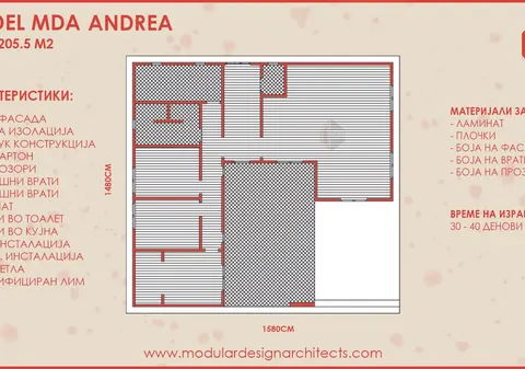 Montažna kuća MDA ANDREA, 206 m², Modular Design Architects