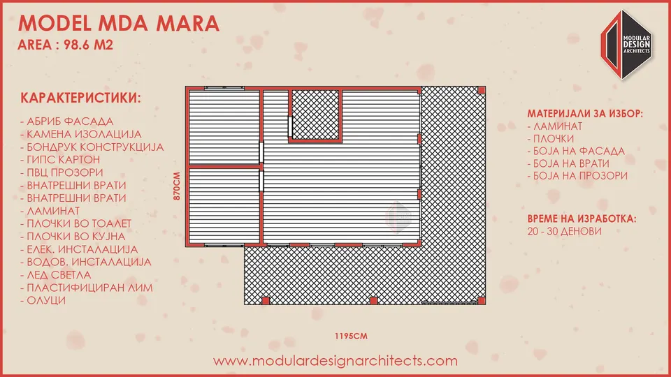 Montažna kuća MDA MARA, 99 m², Modular Design Architects