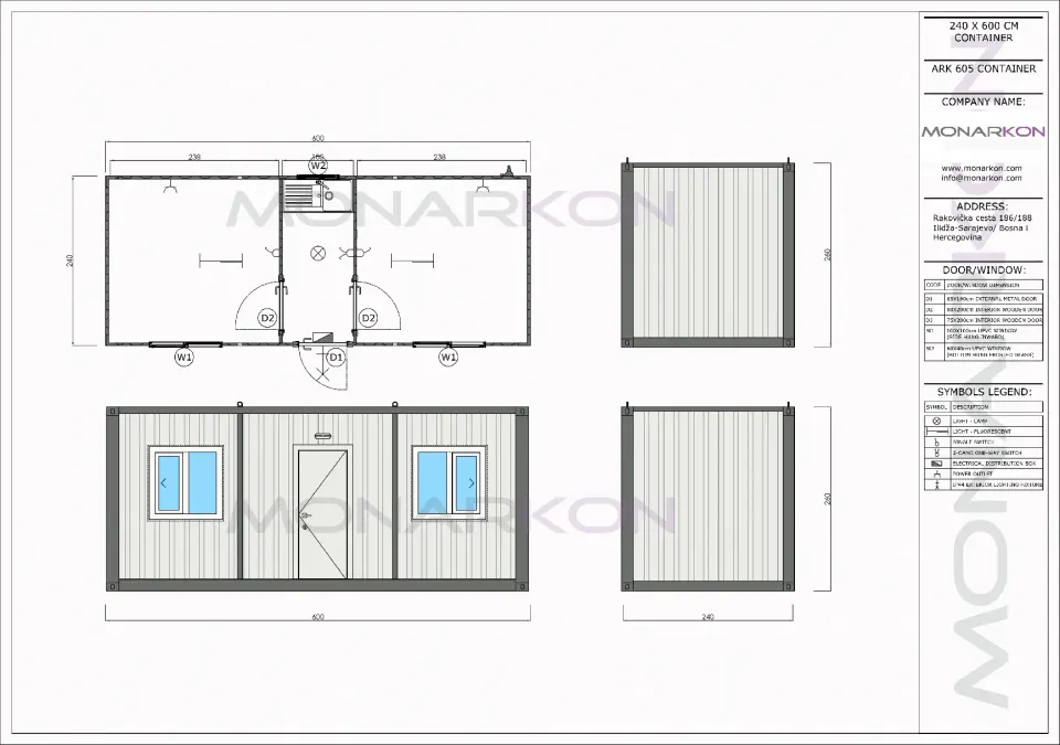 Montažna kuća Stambeni kontejner ARK 605, 15 m², Monarkon
