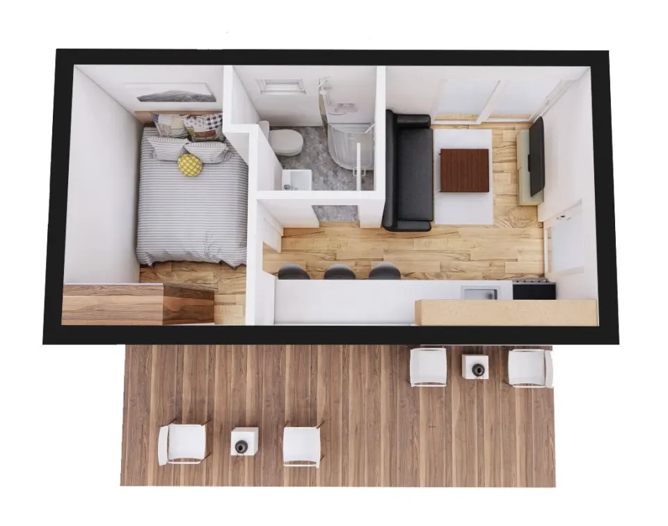 Montažna kuća Box kuća 01, 18 m², Montažne Box Kuće