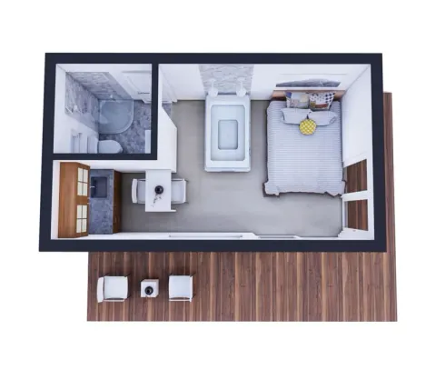 Montažna kuća Box kuća 02, 18 m², Montažne Box Kuće