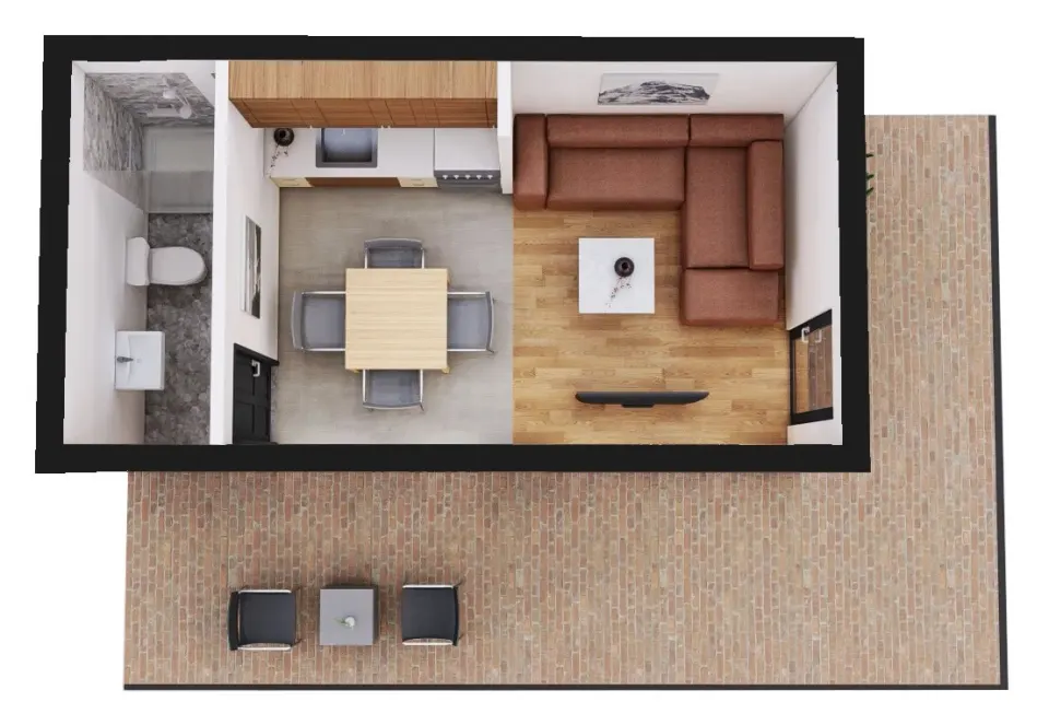 Montažna kuća Box kuća 03, 18 m², Montažne Box Kuće