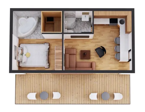 Montažna kuća Box kuća 05, 32 m², Montažne Box Kuće