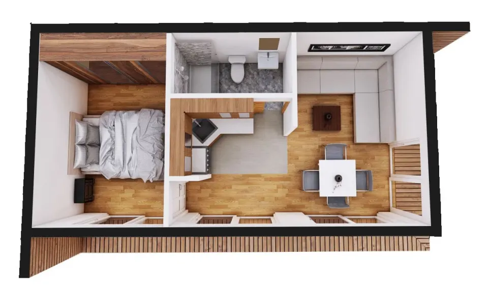 Montažna kuća Box kuća 06, 32 m², Montažne Box Kuće