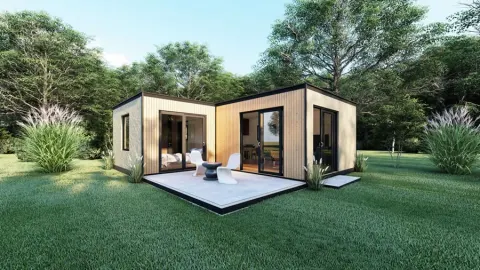 Montažna kuća Box kuća 07, 44 m², Montažne Box Kuće