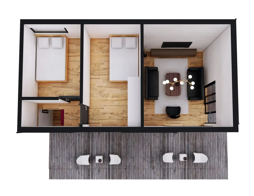 Montažna kuća Box kuća 08, 50 m², Montažne Box Kuće
