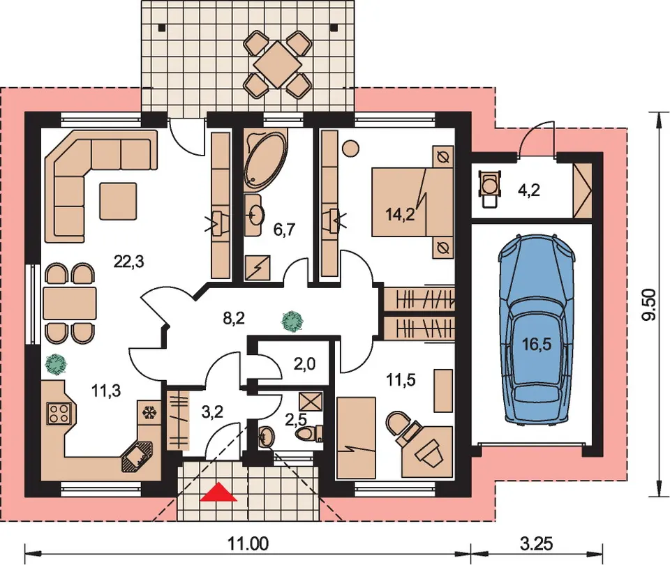Montažna kuća Bungalow 12, 12 m², Monthaus (Montažne kuće Jevtić)