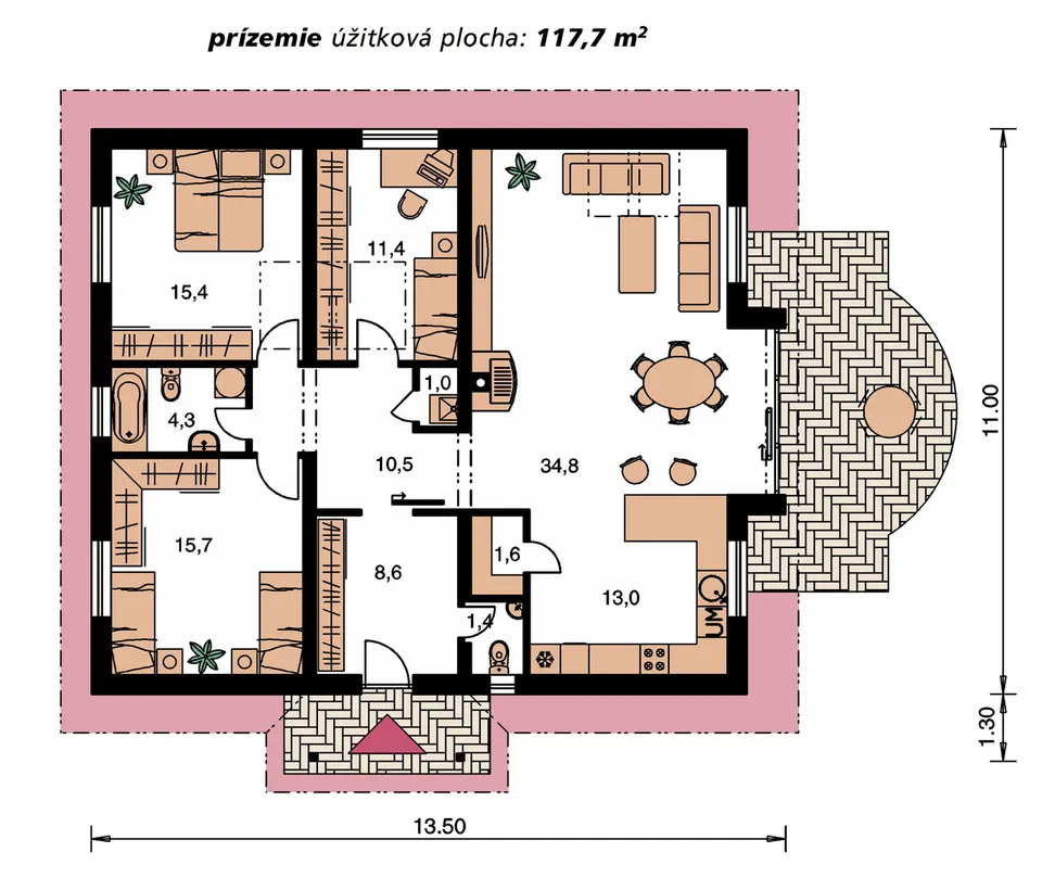 Montažna kuća Bungalow 15, 15 m², Monthaus (Montažne kuće Jevtić)