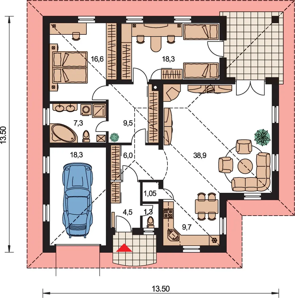 Montažna kuća Bungalow 17, 17 m², Monthaus (Montažne kuće Jevtić)