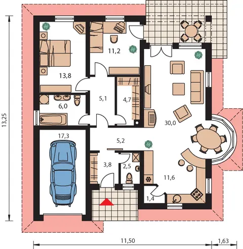 Montažna kuća Bungalow 18, 18 m², Monthaus (Montažne kuće Jevtić)
