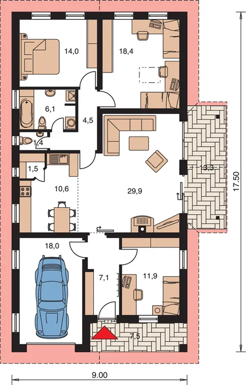 Montažna kuća Bungalow 20, 20 m², Monthaus (Montažne kuće Jevtić)