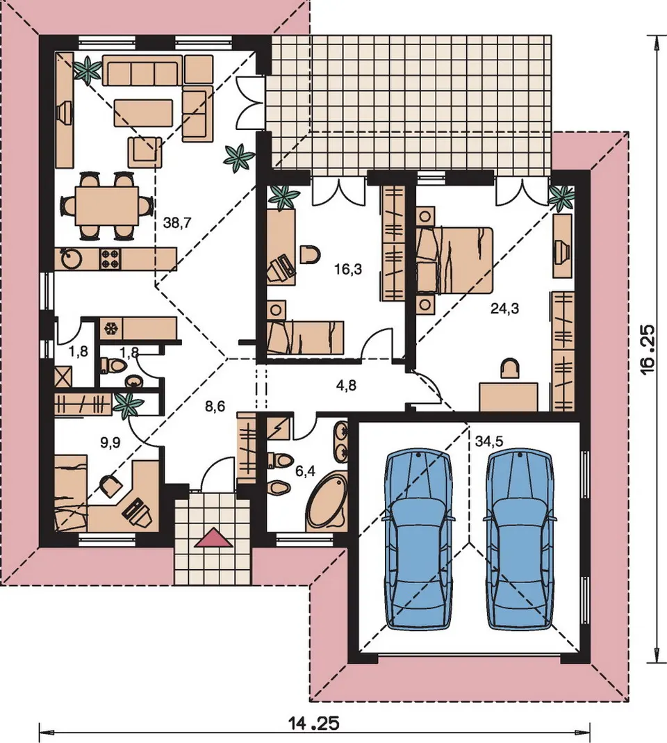 Montažna kuća Bungalow 22, 22 m², Monthaus (Montažne kuće Jevtić)