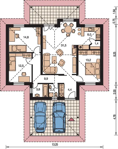 Montažna kuća Bungalow 27, 27 m², Monthaus (Montažne kuće Jevtić)