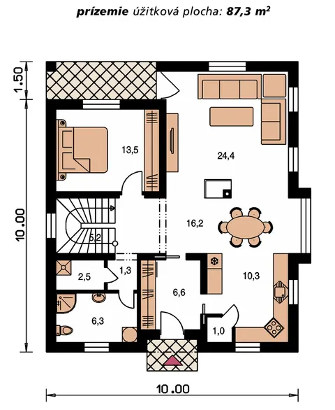 Montažna kuća Bungalow 35, 35 m², Monthaus (Montažne kuće Jevtić)
