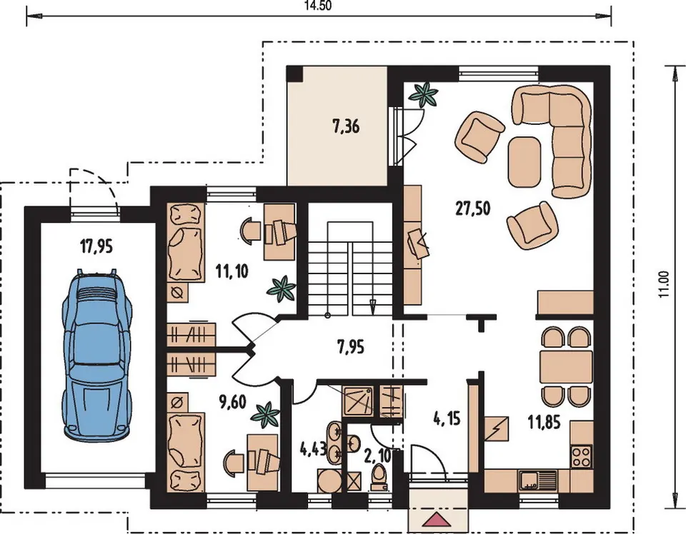 Montažna kuća Bungalow 66, 66 m², Monthaus (Montažne kuće Jevtić)