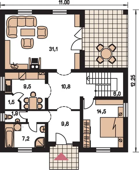 Montažna kuća Bungalow 78, 78 m², Monthaus (Montažne kuće Jevtić)