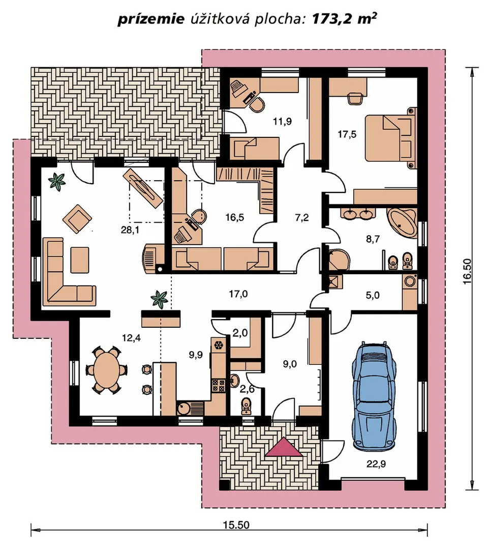 Montažna kuća Bungalow 93, 93 m², Monthaus (Montažne kuće Jevtić)