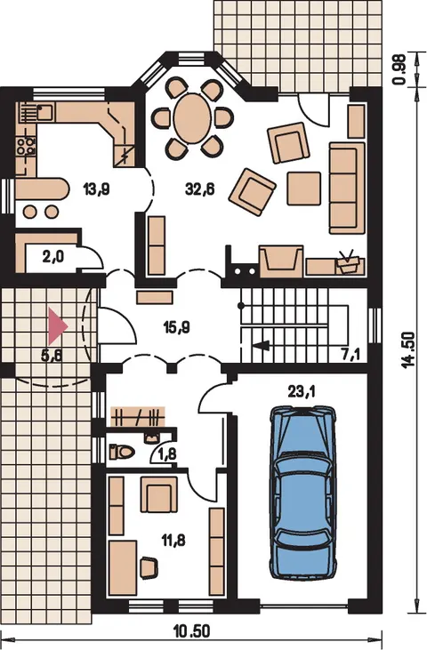 Montažna kuća Elegant 121, 121 m², Monthaus (Montažne kuće Jevtić)