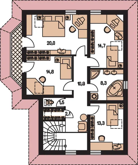 Montažna kuća Elegant 123, 123 m², Monthaus (Montažne kuće Jevtić)