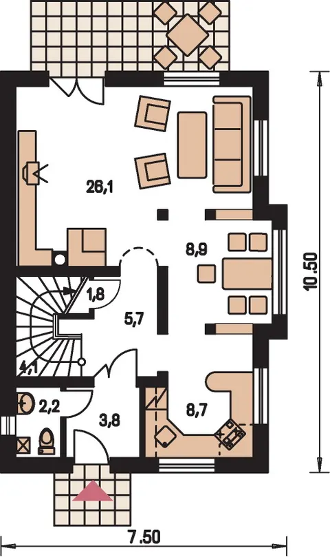 Montažna kuća Elegant 99, 99 m², Monthaus (Montažne kuće Jevtić)