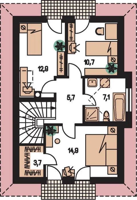 Montažna kuća Elegant 99, 99 m², Monthaus (Montažne kuće Jevtić)