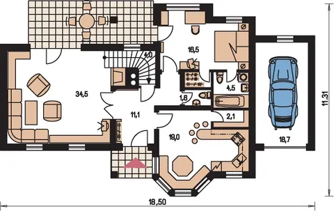 Montažna kuća Horizont 64, 64 m², Monthaus (Montažne kuće Jevtić)