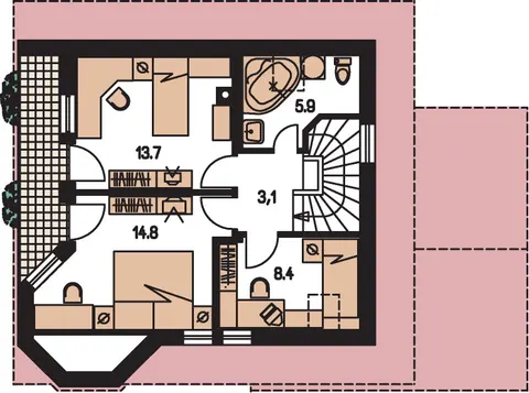 Montažna kuća Klassik 103, 103 m², Monthaus (Montažne kuće Jevtić)