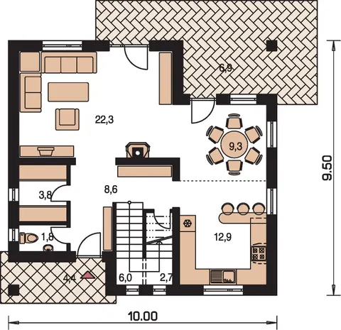 Montažna kuća Klassik 163, 163 m², Monthaus (Montažne kuće Jevtić)