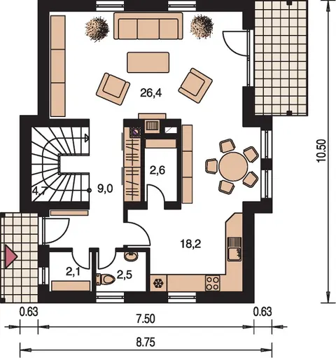 Montažna kuća Klassik 170, 170 m², Monthaus (Montažne kuće Jevtić)