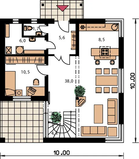 Montažna kuća Kompakt 36, 36 m², Monthaus (Montažne kuće Jevtić)