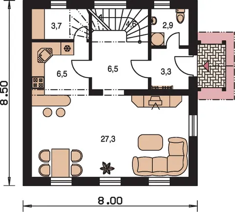 Montažna kuća Kompakt 39, 39 m², Monthaus (Montažne kuće Jevtić)