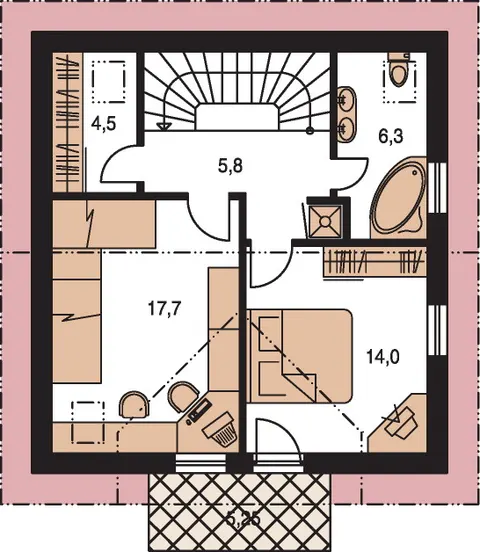 Montažna kuća Kompakt 39, 39 m², Monthaus (Montažne kuće Jevtić)