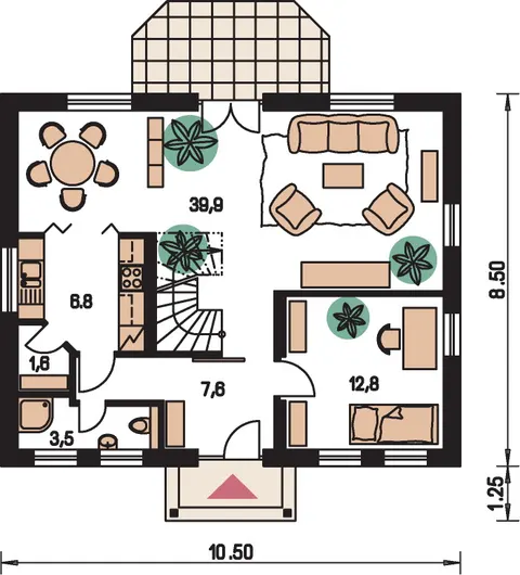 Montažna kuća Kompakt 45, 45 m², Monthaus (Montažne kuće Jevtić)