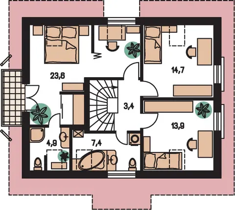 Montažna kuća Kompakt 45, 45 m², Monthaus (Montažne kuće Jevtić)