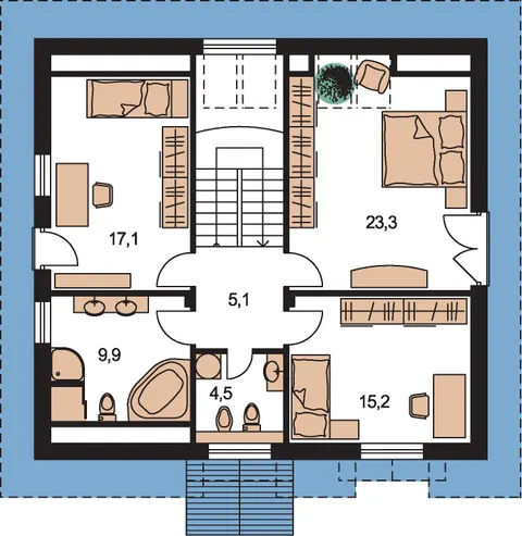 Montažna kuća Kompakt 46, 46 m², Monthaus (Montažne kuće Jevtić)