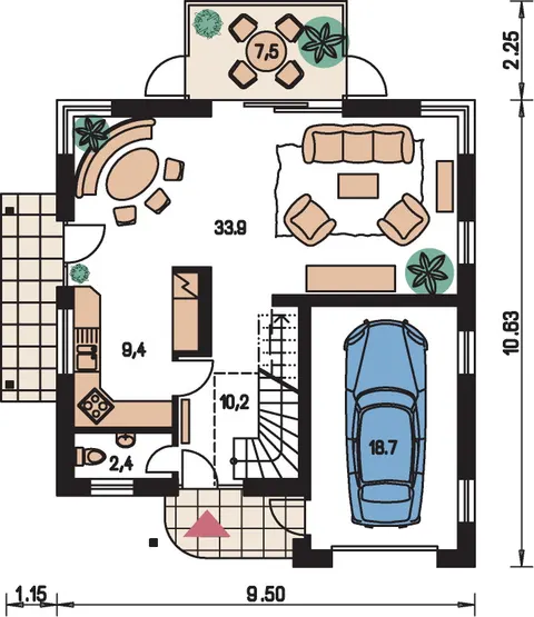Montažna kuća Kompakt 47, 47 m², Monthaus (Montažne kuće Jevtić)