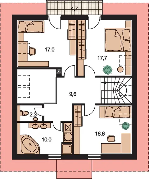 Montažna kuća Kompakt 48, 48 m², Monthaus (Montažne kuće Jevtić)