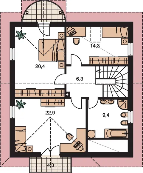 Montažna kuća Milenium 234, 234 m², Monthaus (Montažne kuće Jevtić)
