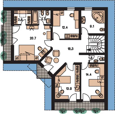 Montažna kuća Premier 140, 140 m², Monthaus (Montažne kuće Jevtić)