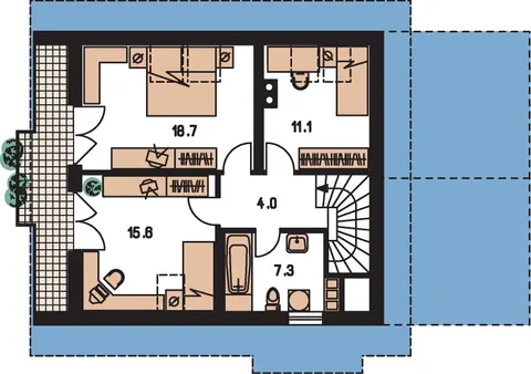 Montažna kuća Premier 93, 93 m², Monthaus (Montažne kuće Jevtić)