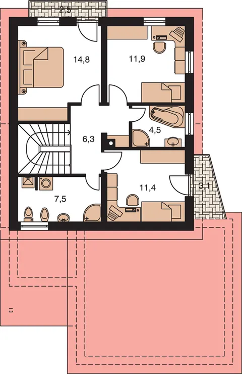 Montažna kuća Trend 272, 272 m², Monthaus (Montažne kuće Jevtić)