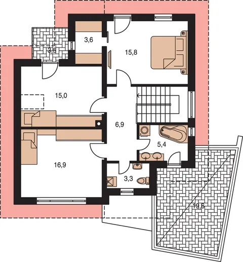 Montažna kuća Trend 278, 278 m², Monthaus (Montažne kuće Jevtić)
