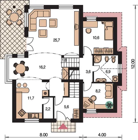 Montažna kuća Trend 280, 280 m², Monthaus (Montažne kuće Jevtić)